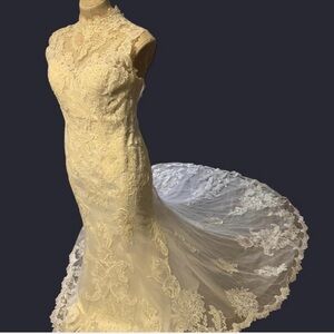 Alfred Angelo Ivory Lace Bridal Gown